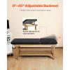 VEVOR Medical Exam Table, Wooden Framed Medical Examination Bed, Physical Therapy Exam Table with Adjustable Backrest, Storage Shelf & Paper Roll Dispenser for Hospitals Clinics Rehab Centers, 500LBS