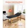 VEVOR Medical Exam Table, Wooden Framed Medical Examination Bed, Physical Therapy Exam Table with Adjustable Backrest, Storage Shelf & Paper Roll Dispenser for Hospitals Clinics Rehab Centers, 500LBS
