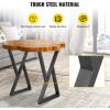 VEVOR Metal Table Legs, 28 x 18 inch Desk Legs, Set of 2, Heavy Duty Bench Legs, Z Shape Metal Furniture Legs,Wrought Iron Coffee Table Legs, Home DIY for Dining Table w/Rubber Floor Protectors,Matte(28×18 Inch)