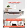 VEVOR Modern Floating TV Stand, 71” Wall Mounted Media Console for 80 inch TVs, Floating Entertainment Center Under TV Shelf with Storage Cabinet for Bedroom & Living Room, White(White)