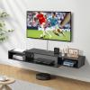 VEVOR Modern Floating TV Stand, 71” Wall Mounted Media Console for 80 inch TVs, Floating Entertainment Center Under TV Shelf with Storage Cabinet for Bedroom & Living Room, White(Black)