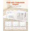 VEVOR Montessori Weaning Table and Chair Set, 3 in 1 Wooden Toddler Table and Chairs with Chalkboard, Adjustable Height Montessori Table for Ages 1-5, Ideal for Drawing, Reading, Eating – White(White)