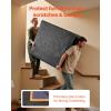 VEVOR Moving Blankets, 80″ x 72″, 35 lbs/dz Weight, 12 Packs, Professional Non-Woven & Recycled Cotton Packing Blanket, Heavy Duty Mover Pads for Protecting Furniture, Floors, Appliances, Blue/Orange(Black Side + Dark Blue Side + Orange Edges)