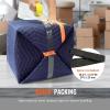 VEVOR Moving Blankets, 80″ x 72″, 35 lbs/dz Weight, 12 Packs, Professional Non-Woven & Recycled Cotton Packing Blanket, Heavy Duty Mover Pads for Protecting Furniture, Floors, Appliances, Blue/Orange(Blue/Orange)