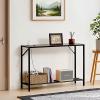 VEVOR Narrow Console Table, 41.7″ Behind Couch Shelf with Power Outlets, 2-Tier Long Entryway Shelf, Sofa Table with Metal Frame and Charge Station, for Entryway, Hallway, Living Room(Brown)