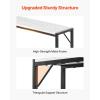 VEVOR Narrow Console Table, 41.7″ Behind Couch Shelf with Power Outlets, 2-Tier Long Entryway Shelf, Sofa Table with Metal Frame and Charge Station, for Entryway, Hallway, Living Room(Marble)