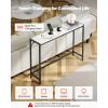 VEVOR Narrow Console Table, 41.7″ Behind Couch Shelf with Power Outlets, 2-Tier Long Entryway Shelf, Sofa Table with Metal Frame and Charge Station, for Entryway, Hallway, Living Room(Marble)