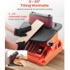 VEVOR Oscillating Spindle Sander, 2400RPM Benchtop Spindle Sander with 6 Sleeves (1/2″-3″), 5/8″ Stroke, 15.6″ x 11.6″ Cast Iron Worktable for Furniture Finishing, Crafts Sanding, DIY Woodworking(24″x3.86″)