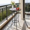 VEVOR Outdoor Bar Table, 47 x 15 in Patio Bar Table, Waterproof Top & Sturdy Metal Frame, Rectangle Counter Height Dining Tables, Outdoor Furniture for Balcony, Yard, Hot Tub, Poolside, Indoor(Round)