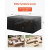 VEVOR Patio Furniture Cover, 420D Heavy Duty Waterproof Outdoor Dining Table and Chairs Cover, Large Rectangular Patio Table Covers with Air Vent for All Weather, 126L x 63W x 28H inch, Black(94L x 94W x 28H)