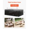 VEVOR Patio Furniture Cover, 420D Heavy Duty Waterproof Outdoor Dining Table and Chairs Cover, Large Rectangular Patio Table Covers with Air Vent for All Weather, 126L x 63W x 28H inch, Black(88l X 62w X 28h)