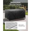 VEVOR Patio Furniture Cover, 420D Heavy Duty Waterproof Outdoor Dining Table and Chairs Cover, Large Rectangular Patio Table Covers with Air Vent for All Weather, 110L x 84W x 28H inch, Black(126l X 126w X 32h)