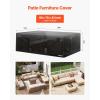 VEVOR Patio Furniture Cover, 420D Heavy Duty Waterproof Outdoor Dining Table and Chairs Cover, Large Rectangular Patio Table Covers with Air Vent for All Weather, 110L x 84W x 28H inch, Black(98l X 78w X 32h)