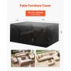 VEVOR Patio Furniture Cover, 420D Heavy Duty Waterproof Outdoor Dining Table and Chairs Cover, Large Rectangular Patio Table Covers with Air Vent for All Weather, 110L x 84W x 28H inch, Black(74L x 74W x 28H)