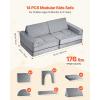 VEVOR Play Couch, Modular Kids Nugget Couch 15pcs, Toddler Foam Sofa Couch with High-Density 25D Sponge for Playing, Creating, Sleeping, Imaginative Kids Furniture for Bedroom and Playroom(14 Pcs)