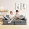 VEVOR Play Couch, Modular Kids Nugget Couch 15pcs, Toddler Foam Sofa Couch with High-Density 25D Sponge for Playing, Creating, Sleeping, Imaginative Kids Furniture for Bedroom and Playroom(Modular)