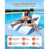 VEVOR Pool Lounge Chairs, Set of 2 Chaise Lounger, Water Weighted in-Pool Lounger Chairs for up to 9″ Water Depths, Anti-Floating Patio Furniture with Cup Phone Holders for Sun Shelf & Tanning Ledge