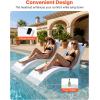 VEVOR Pool Lounge Chairs, Set of 2 Chaise Lounger, Water Weighted in-Pool Lounger Chairs for up to 9″ Water Depths, Anti-Floating Patio Furniture with Cup Phone Holders for Sun Shelf & Tanning Ledge