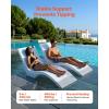 VEVOR Pool Lounge Chairs, Set of 2 Chaise Lounger, Water Weighted in-Pool Lounger Chairs for up to 9″ Water Depths, Anti-Floating Patio Furniture with Cup Phone Holders for Sun Shelf & Tanning Ledge