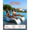 VEVOR Pool Lounge Chairs, Set of 2 Chaise Lounger with Headrest, Water Weighted in-Pool Lounger Chairs for up to 15″ Water Depths, Anti-Floating Patio Furniture for Sun Shelf & Tanning Ledge, 440LBS