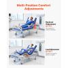 VEVOR Premium 3 Function Full Electric Hospital Bed, ICU Electric Medical Bed with Backrest, Legrest & Height Adjustment, 5″ Locking Casters, High-Density Mattress for Home Hospital, 550LBS Loading(84X37.7x34inch)