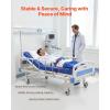 VEVOR Premium 3 Function Full Electric Hospital Bed, ICU Electric Medical Bed with Backrest, Legrest & Height Adjustment, 5″ Locking Casters, High-Density Mattress for Home Hospital, 550LBS Loading(84X37.7x34inch)