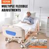 VEVOR Premium 3 Function Full Electric Hospital Bed, ICU Electric Medical Bed with Mattress & IV Pole, Handheld Controller and 5-Inch Locking Casters for Home Hospital Use, 440LBS Loading(5 Functions)