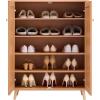 VEVOR Rattan Shoe Cabinet, Narrow Shoe Storage Organizer with 2 Flip Rattan Drawers & 1 Slide Drawer, Metal Legs, Slim Shoe Entryway Cabinet Ideal for Entryway, Closet, Hallway, Black(Light Wood Color)