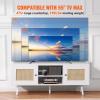 VEVOR Rattan TV Stand, Mid Century Modern TV Stand for 75 inch TV, Boho Rattan TV Cabinet with Build-in Socket and USB Ports, Adjustable Shelfs for Living Room, Media Room, Oak(White)