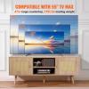 VEVOR Rattan TV Stand, Mid Century Modern TV Stand for 75 inch TV, Boho Rattan TV Cabinet with Build-in Socket and USB Ports, Adjustable Shelfs for Living Room, Media Room, Oak(Oak)