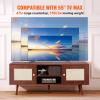 VEVOR Rattan TV Stand, Mid Century Modern TV Stand for 75 inch TV, Boho Rattan TV Cabinet with Build-in Socket and USB Ports, Adjustable Shelfs for Living Room, Media Room, Oak(Walnut)