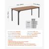 VEVOR Rectangle Dining Table, 71 inch Length Large Wood Tables for 6-8 Person, Farmhouse Dinner Furniture, Rustic Conference Desk with Iron Legs, for Home Kitchen Living Room, Brown(Only Table)
