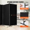 VEVOR Room Divider, 4 Panel Room Divider, 136″ W Folding Privacy Screen and Portable Partition Divider for Room Separation, Freestanding Room Partitions for Office, Bedroom, Study, Grey(Black)