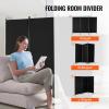 VEVOR Room Divider, 4 Panel Room Divider, 136″ W Folding Privacy Screen and Portable Partition Divider for Room Separation, Freestanding Room Partitions for Office, Bedroom, Study, Grey(Black)