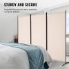 VEVOR Room Divider, 4 Panel Room Divider, 136″ W Folding Privacy Screen and Portable Partition Divider for Room Separation, Freestanding Room Partitions for Office, Bedroom, Study, Grey(Beige)