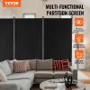 VEVOR Room Divider, 4 Panel Room Divider, 136″ W Folding Privacy Screen and Portable Partition Divider for Room Separation, Freestanding Room Partitions for Office, Bedroom, Study, Grey(Black)