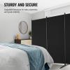 VEVOR Room Divider, 4 Panel Room Divider, 136″ W Folding Privacy Screen and Portable Partition Divider for Room Separation, Freestanding Room Partitions for Office, Bedroom, Study, Grey(Black)