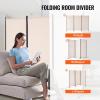 VEVOR Room Divider, 4 Panel Room Divider, 136″ W Folding Privacy Screen and Portable Partition Divider for Room Separation, Freestanding Room Partitions for Office, Bedroom, Study, Grey(Beige)