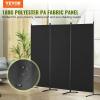 VEVOR Room Divider, 4 Panel Room Dividers and Folding Privacy Screens, Fabric Partition Room Dividers for Office, Bedroom, Dining Room, Study, Freestanding, Grey(Black)