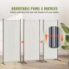 VEVOR Room Divider, 4 Panel Room Dividers and Folding Privacy Screens, Fabric Partition Room Dividers for Office, Bedroom, Dining Room, Study, Freestanding, Grey(White)