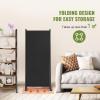 VEVOR Room Divider, 4 Panel Room Dividers and Folding Privacy Screens, Fabric Partition Room Dividers for Office, Bedroom, Dining Room, Study, Freestanding, Grey(Black)