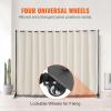 VEVOR Room Divider, Portable Panel Room Divider with Wheels Curtain Divider Stand, Freestanding Room Divider Privacy Screen for Office, Bedroom, Dining Room, Study, Brown(Beige)