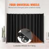 VEVOR Room Divider, Portable Panel Room Divider with Wheels Curtain Divider Stand, Freestanding Room Divider Privacy Screen for Office, Bedroom, Dining Room, Study, Brown(Black)