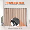 VEVOR Room Divider, Portable Panel Room Divider with Wheels Curtain Divider Stand, Freestanding Room Divider Privacy Screen for Office, Bedroom, Dining Room, Study, Brown(Brown)