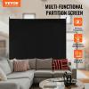 VEVOR Room Divider, Single Panel Room Divider, 6FT Privacy Screen Indoor, Partition Divider for Room Separation, Freestanding Room Divider Panel for Office, Bedroom, Black(Black)