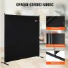 VEVOR Room Divider, Single Panel Room Divider, 6FT Privacy Screen Indoor, Partition Divider for Room Separation, Freestanding Room Divider Panel for Office, Bedroom, Black(Black)