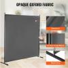VEVOR Room Divider, Single Panel Room Divider, 6FT Privacy Screen Indoor, Partition Divider for Room Separation, Freestanding Room Divider Panel for Office, Bedroom, Black(Grey)