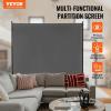 VEVOR Room Divider, Single Panel Room Divider, 6FT Privacy Screen Indoor, Partition Divider for Room Separation, Freestanding Room Divider Panel for Office, Bedroom, Black(Grey)