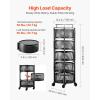 VEVOR Rotating Storage Rack Cart, 5 Tier Fruit and Vegetable Basket Bowls, Heavy Duty Wire Basket Organizer on Wheels, Large Capacity Stand with Metal Top Lid, for Kitchen Bathroom Nursery, Black