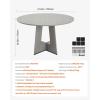 VEVOR Round Dining Table, 47 inch Wood Table for 4-6 Person, Farmhouse Circle Dinner Furniture, Rustic Leisure Tables with Thick Wooden Legs, for Home Kitchen Living Room, Grey (Only Table)